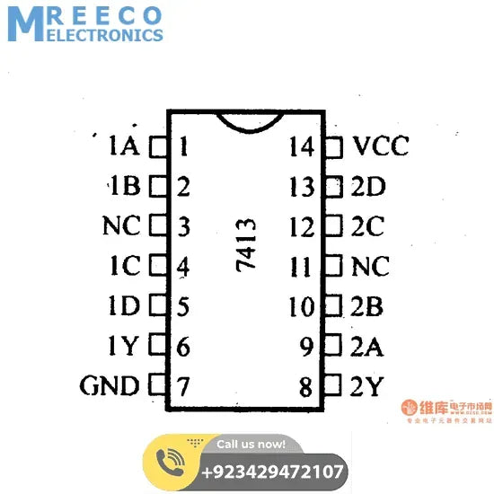 74LS13 dual 4-input schmitt trigger IC in PAKISTAN - Back View
