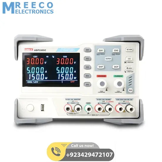 UNI-T UDP3305C 315W Programmable linear DC power supply 5A 30V 3 CH variable DC power supply - Front View