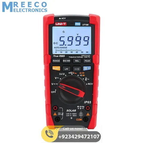 UNI-T UT196 1700V DC True RMS Professional Multimeter – Solar Pro - Front View