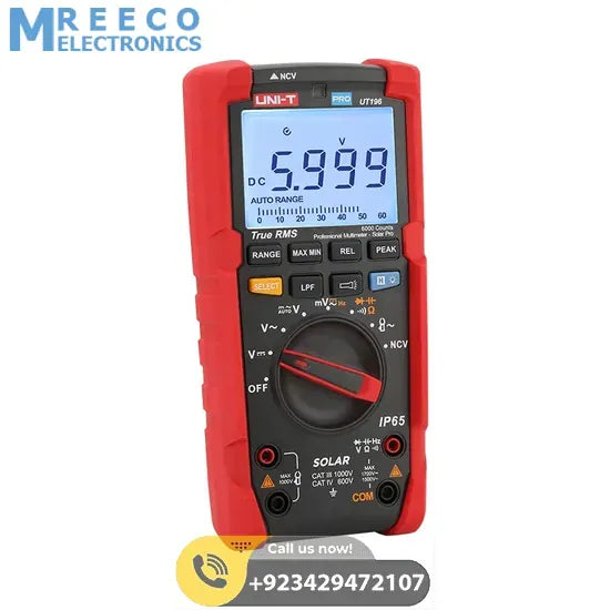 UNI-T UT196 1700V DC True RMS Professional Multimeter – Solar Pro - Back View