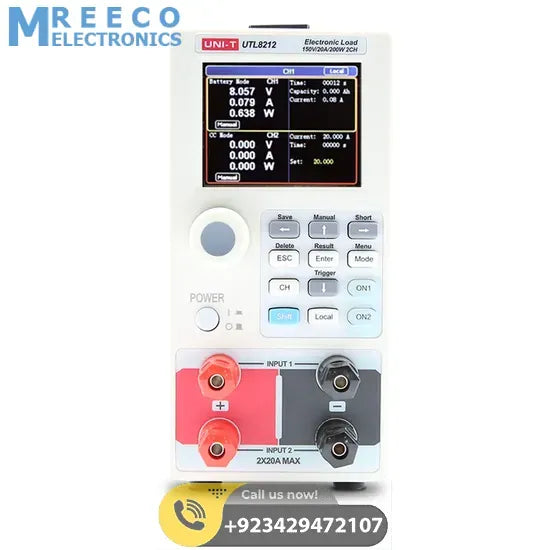 UNI-T UTL8212 High-Precision Compact DC Electronic Load Tester Power Supply Current Test - Front View