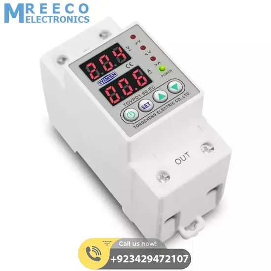 TOMZN TOVPD1-60 Adjustable Over And Under Voltage Relay Voltage Fluctuation Protection Device In Pakistan - Back View