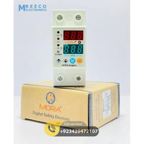 63A 220V Mora voltage protector , Adjustable Device for Voltage Mora Bulgaria in Pakistan - Front View