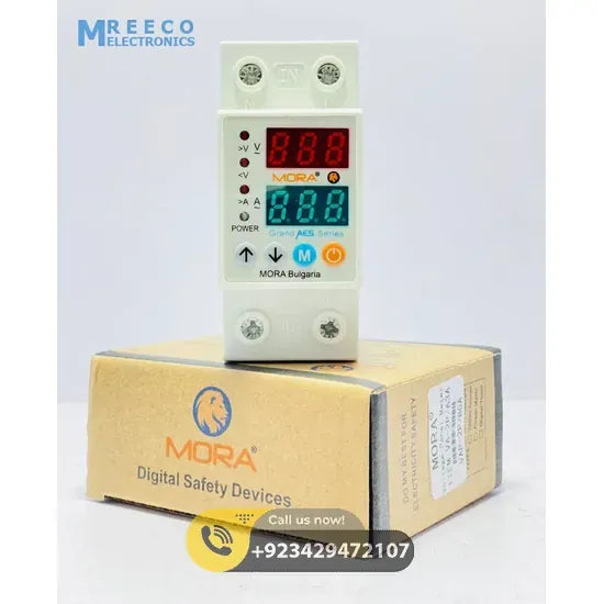 63A 220V Mora voltage protector , Adjustable Device for Voltage Mora Bulgaria in Pakistan - Front View