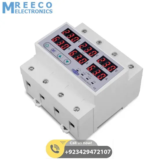ORIGINAL TOMZN TOVPD3-63VA 3 Three Phase Automatic Over And Under Voltage Protection Relay - Back View