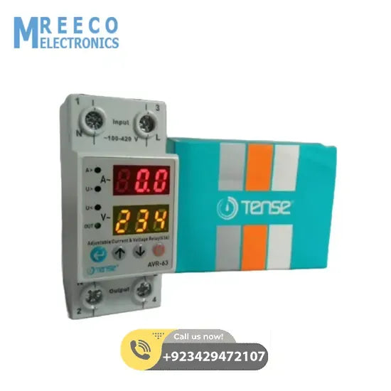 Tense 63A 220V Home Protection Protector Adjustable Device for Voltage and Current in Pakistan - Side View
