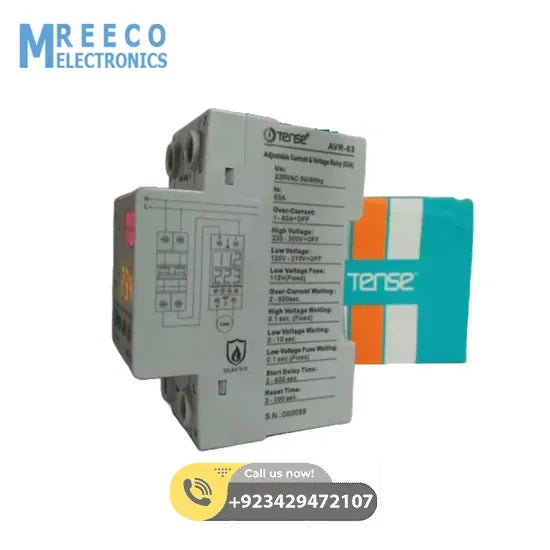 Tense 63A 220V Home Protection Protector Adjustable Device for Voltage and Current in Pakistan - Back View