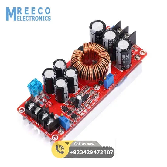 1200W 20A DC Converter Boost Step-up Power Supply Module IN 8-60V OUT 12-83V - Front View
