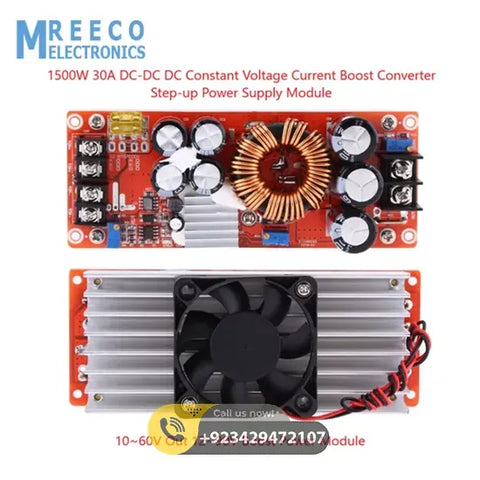 1500W 30A DC-DC DC Constant Voltage Current Boost Converter Step-up Power Supply Module 10~60V Out 12~90V Boost Power Module - Front View