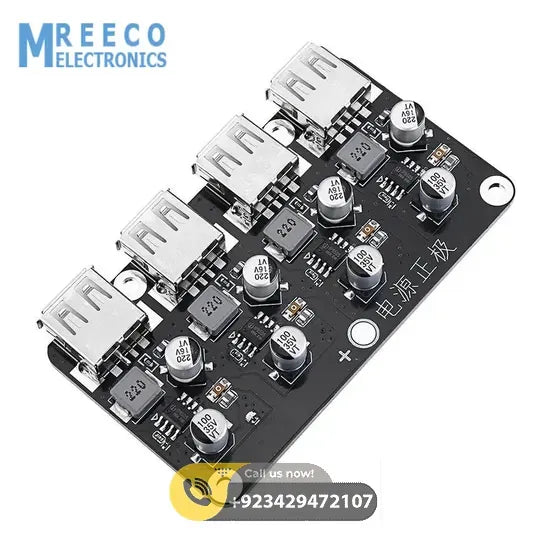 MH-KC24 4-Channel DC-DC Buck Converter with QC3.0 Fast Charging - 6-32V to 3V/5V/9V/12V/24V - Front View