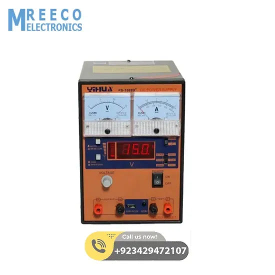 YIHUA 1502D+ DC Power Supply with USB Port - Side View