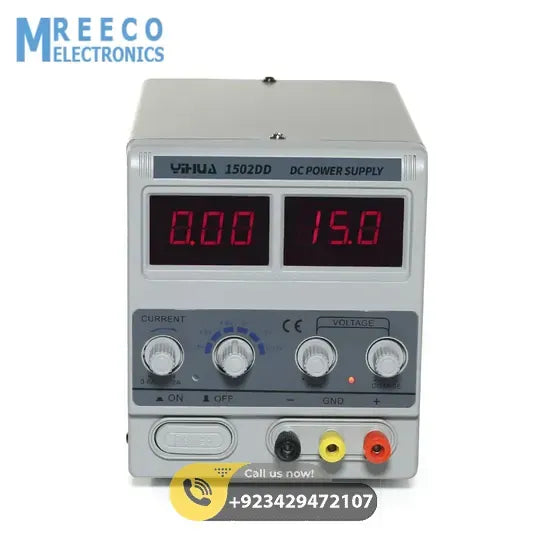 YIHUA YH 1502DD Adjustable Power Supply LED Display 15V 2A - Front View