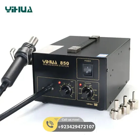YIHUA YH 850 Pump Hot Air Heat Gun SMD Rework Station - Front View