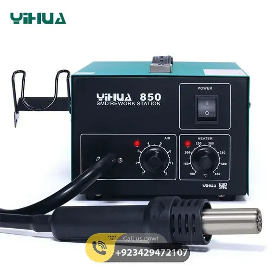 YIHUA YH 850 Pump Hot Air Heat Gun SMD Rework Station - Side View