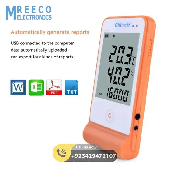 Elitech GSP-6 Digital Temperature and Humidity Data logger - Back View