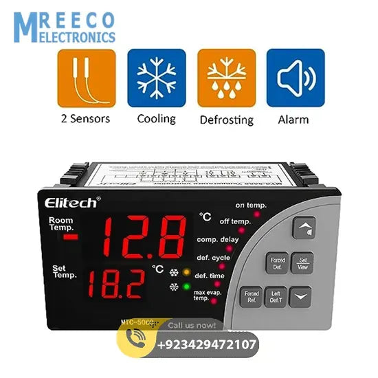MTC-5060 Temperature Controller for Refrigeration System Elitech in Pakistan - Front View