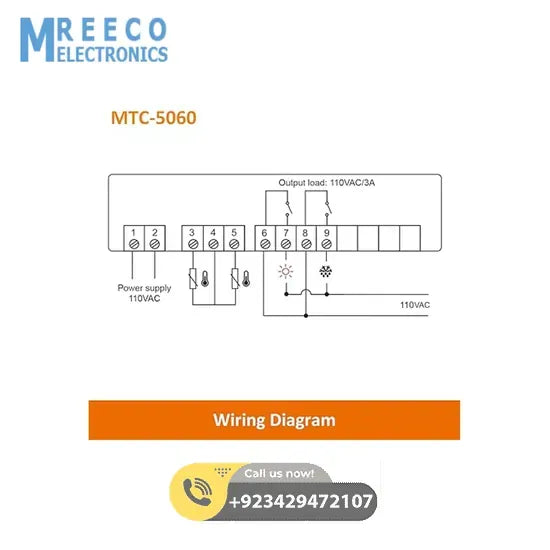 MTC-5060 Temperature Controller for Refrigeration System Elitech in Pakistan - Top View