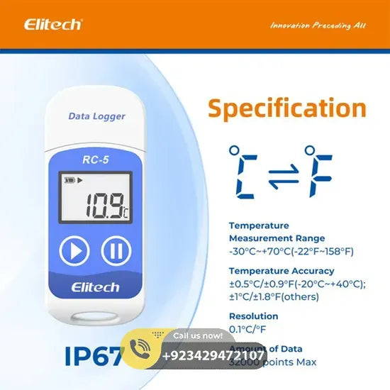 RC-5 Temperature Data Logger Multi-Use USB Temperature Recorder Elitech in Pakistan - Back View