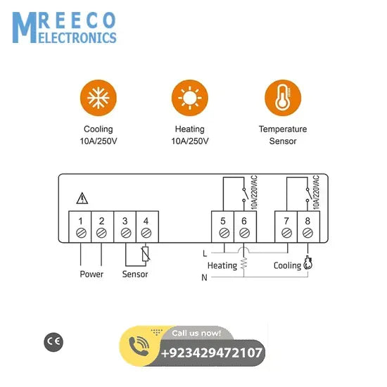 STC 1000X Upgrade Temperature Controller 220V Digital Thermostat Elitech in Pakistan - Top View