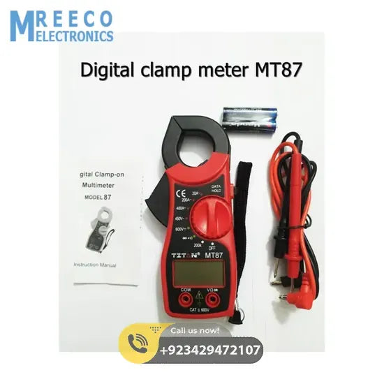 Titan MT87 Portable Digital Clamp Meter Multimeter Ammeter With Measurement AC/DC Voltage (AC Current) Tester Multi-test Resistance - Side View