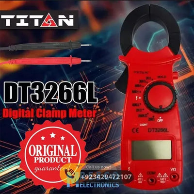 Titan DT3266 DT 3266L Digital Clamp Meter - Side View