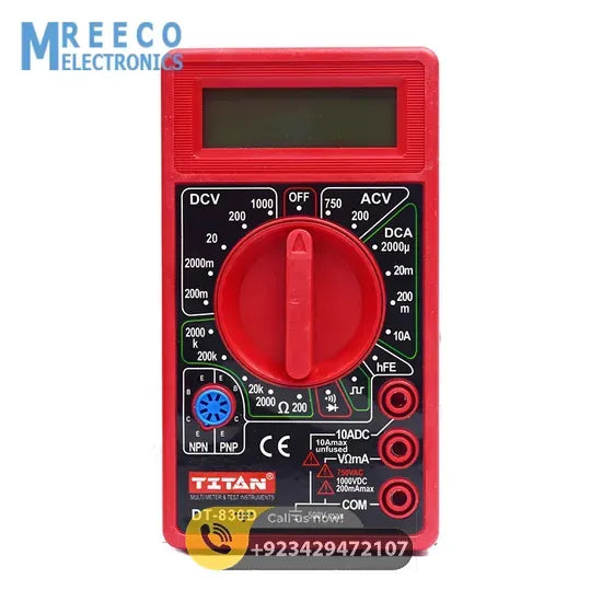 TITAN DT830D Digital Multimeter - Front View