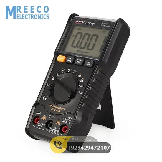 ET8101 True-RMS Digital Multimeter AC/DC Voltage Current Tester with Resistance Capacitance Diode NCV Measurement - Back View