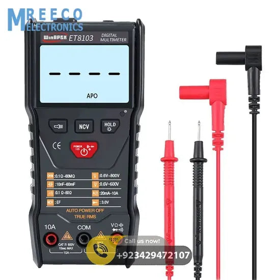 WinAPEX ET8103 LCD Auto Measure Digital Multimeter 6000 Counts - Side View