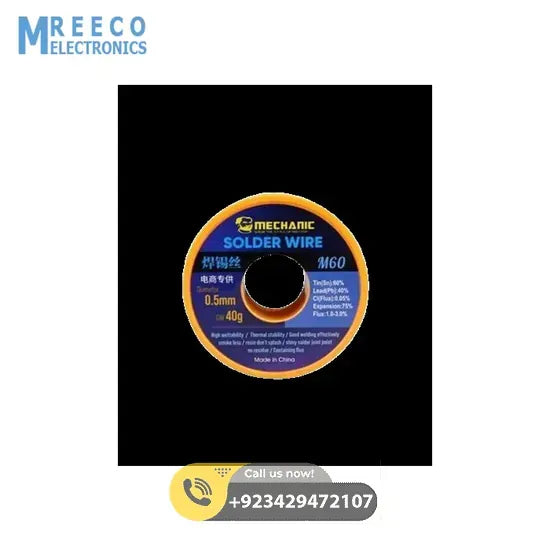 MECHANIC DS6+M60 40g 0.5mm Electronic Soldering Welding No-clean Rosin Solder Wire - Side View