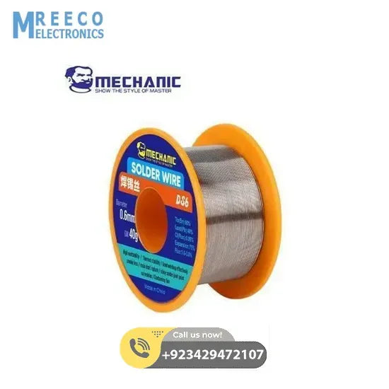 MECHANIC DS6+M60 40g 0.5mm Electronic Soldering Welding No-clean Rosin Solder Wire - Back View