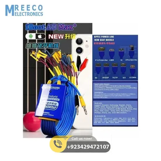 Mechanic iBoot AD Max+ Boot Control Power Supply Test Cable for iPhone Max and Android - Side View