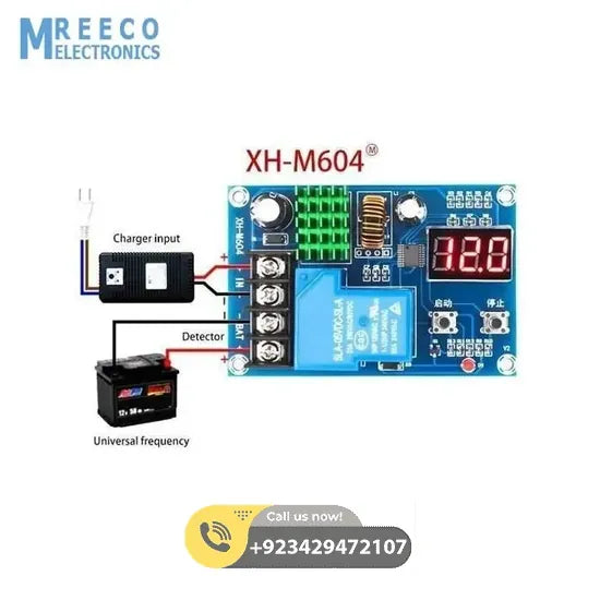 XH-M604 Battery Charger Control Module DC 6-60V Storage Lithium Battery Charging Control Switch Protection Board In Pakistan - Back View