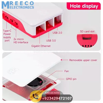 Official Raspberry Pi 5 Case Enclosure with Cooling Fan for RPi 5