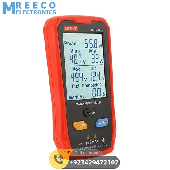 UNI-T UT673PV Solor MPPT Meter Photovoltaic Max Power Pmax Lmp Voc Lsc Peak Open Circuit Voltage Short Circuit Current Tester