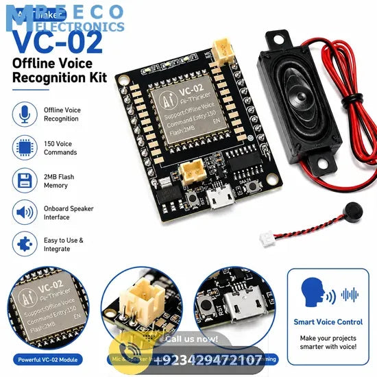 AI-Thinker VC-02 Offline Voice Recognition Development Kit