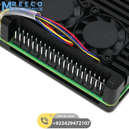 Aluminum Alloy Armor Case for Raspberry Pi 5 Heatsink Cooler Case with Dual PWM Cooling Fan for Raspberry Pi 5 8GB/4GB