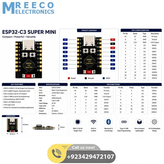 HW-466AB ESP32 C3 Super Mini Development Board ESP32-C3FH4