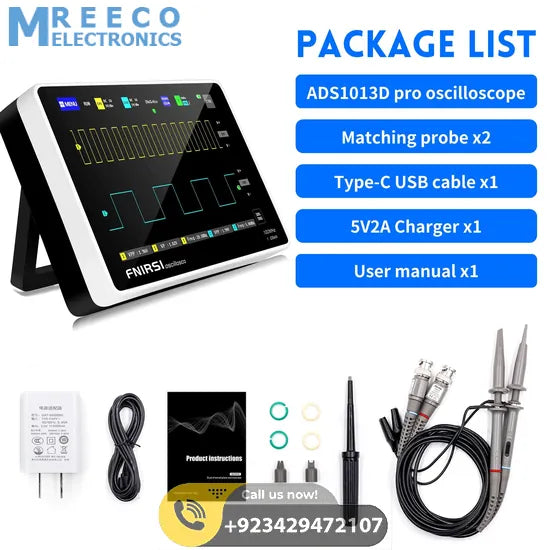 FNIRSI® 1013D Tablet Dual Channel 100MHz 1GS/s Touchable Panel Oscilloscope