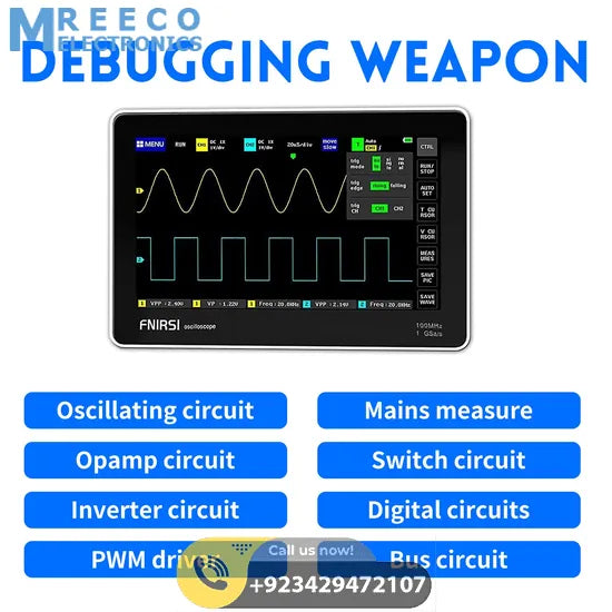FNIRSI® 1013D Tablet Dual Channel 100MHz 1GS/s Touchable Panel Oscilloscope