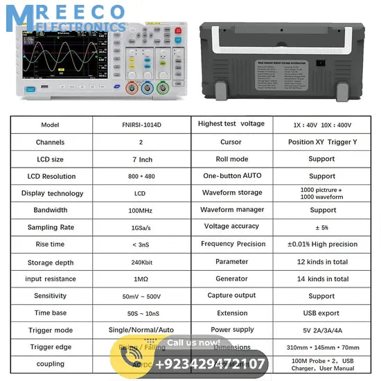 FNIRSI® 1014D 2-IN-1 Dual Channel 100MHz 1GS/s Digital Oscilloscope Signal Generator