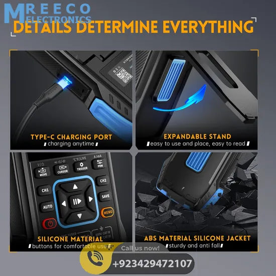 FNIRSI® 2C23T Handheld Dual Channel 3-in-1 10MHz 50MS/s Oscilloscope Multimeter DDS Function Generator