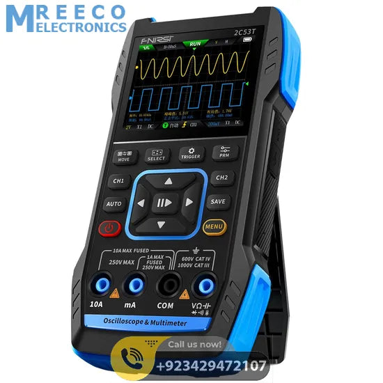 FNIRSI® 2C53T 50MHz 250MS/s Handheld 3in1 Oscilloscope Multimeter Signal Generator