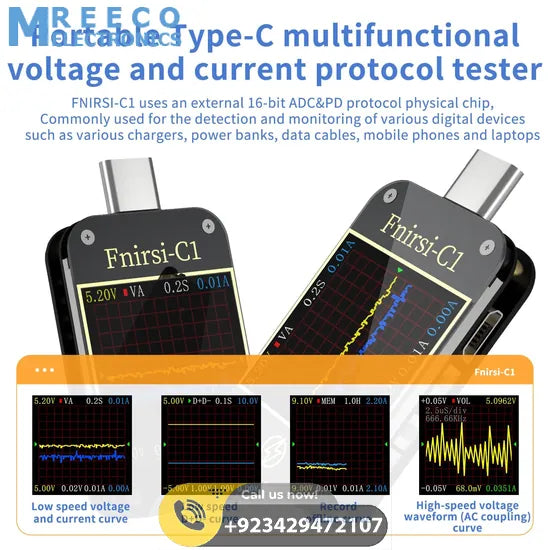 FNIRSI® C1 Type-C PD Trigger USB-C Voltmeter Ammeter Fast Charging Protocol Tester
