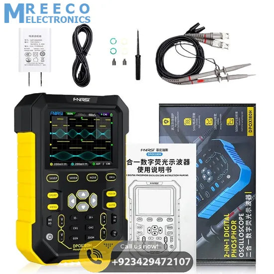 FNIRSI® DPOX180H 2-IN-1 Dual Channel 180MHz 500MS/s Digital Phosphor Oscilloscope Signal Generator