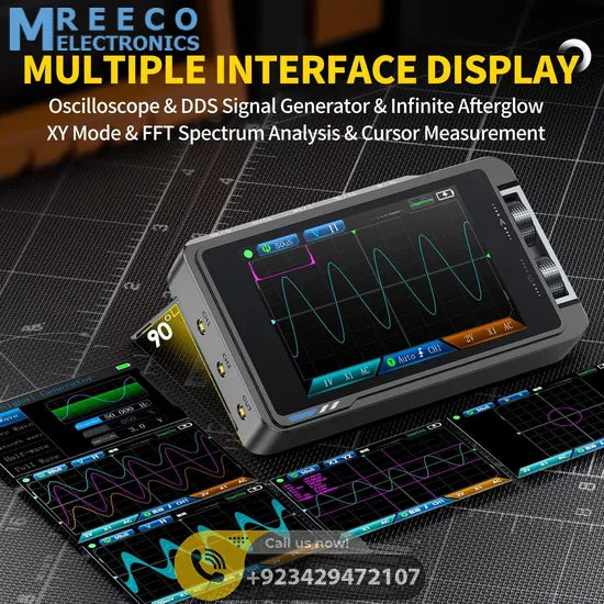 FNIRSI® DS215H 2-IN-1 50MHz 250MS/s Dual Channel Digital Oscilloscope DDS Function Singal Generator
