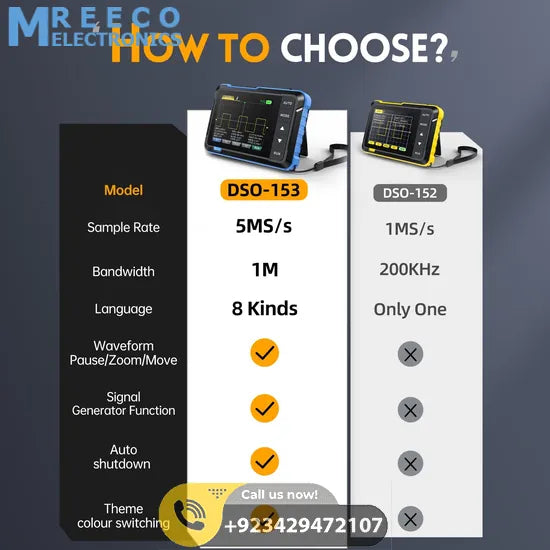 FNIRSI® DSO-153 2-IN-1 Mini 1MHz 5MS/s Digital Oscilloscope Waveform Generator
