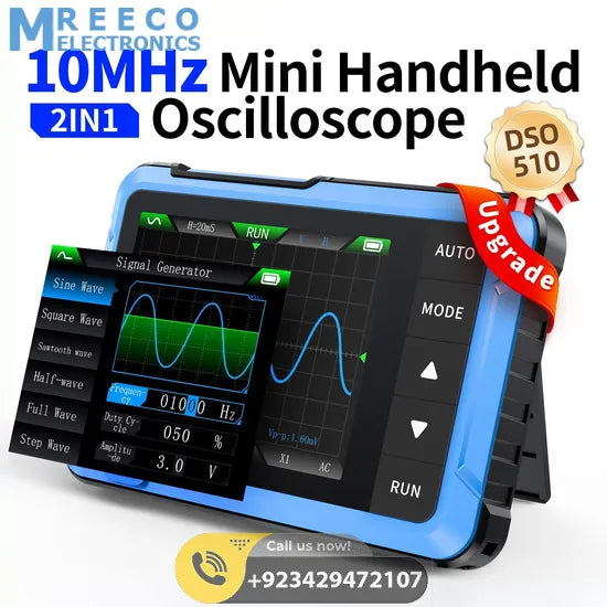 FNIRSI® DSO-510 10MHz 48MS/s Mini Handheld Digital Oscilloscope Signal Generator