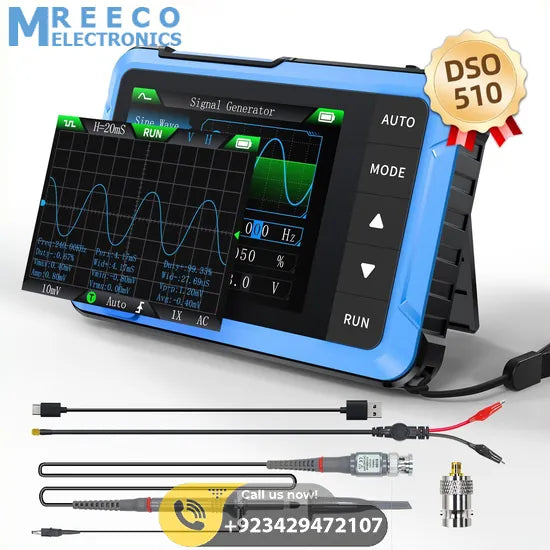 FNIRSI® DSO-510 10MHz 48MS/s Mini Handheld Digital Oscilloscope Signal Generator