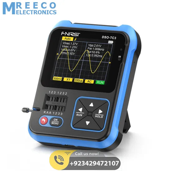 FNIRSI® DSO-TC3 3-IN-1 Handheld 500KHz 10MS/s Digital Oscilloscopes Signal Generator Transistor Tester