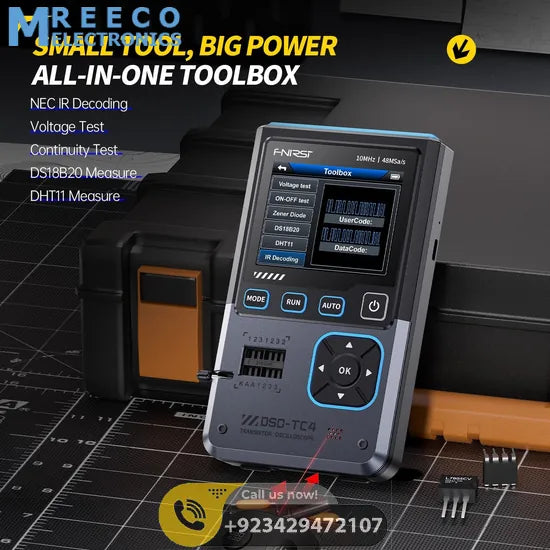 FNIRSI® DSO-TC4 3-IN-1 10MHz 48MSa/s Digital Oscilloscope Transistor Tester Signal Generator